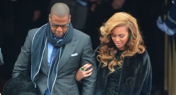 Beyonce and husband Jay-Z arrive for the 57th Presidential Inauguration ceremonial swearing-in of President Barack Obama at the US Capitol on January 21