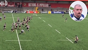 Watch this Limerick prop's superbly skilful break from halfway line to set-up try