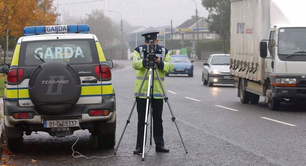Garda Joe Mc Loughney with a speed gun in Cork. The latest report into the penalty point system showed some superintendents acted outsidepolicy in cancelling points.
