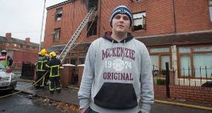 Mark Furlong on Gloucester Place, off Sean McDermott St, where he saved the life of baby Mila. Pictures: Collins 