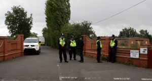 Police at the Greenacre caravan site in Leighton Buzzard.